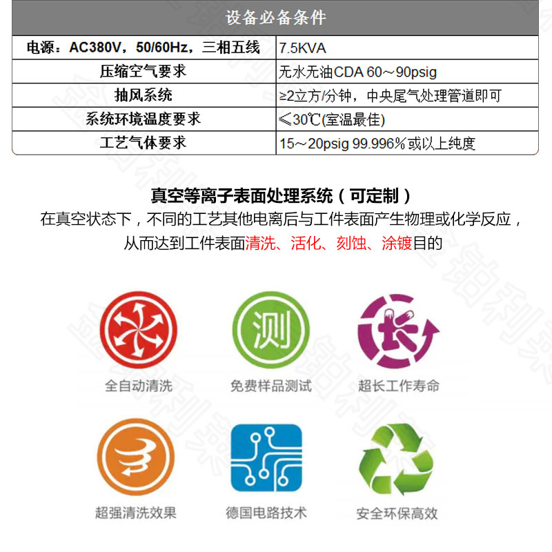 真空等離子機參數(shù)